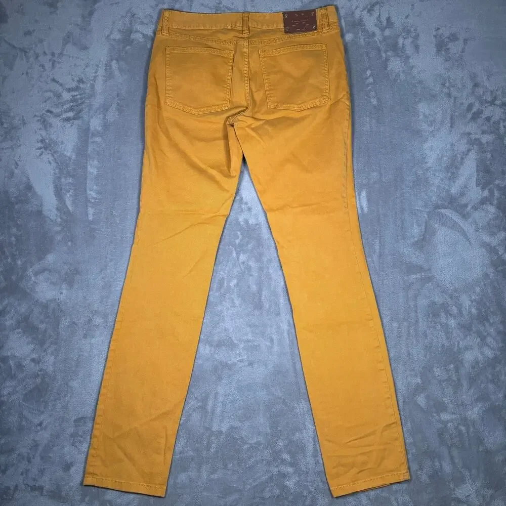 Tory Burch Ivy Super Skinny Mid Rise Jeans Women’s 30 Mustard Yellow Stretch